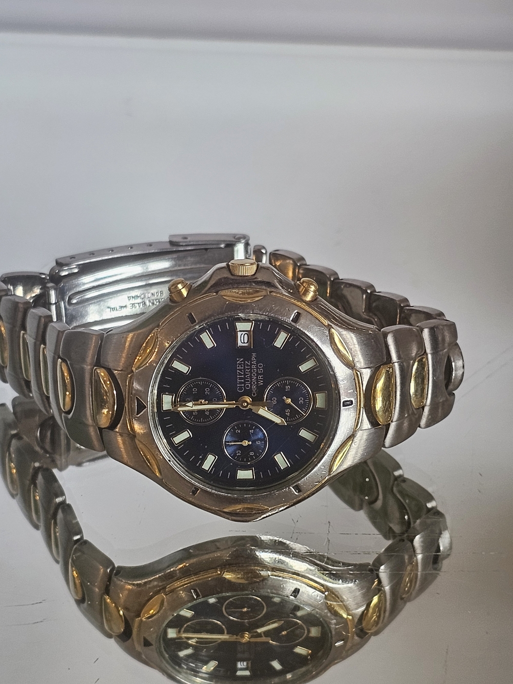 Citizen Two-Tone Chronograph Watch - Blue Dial